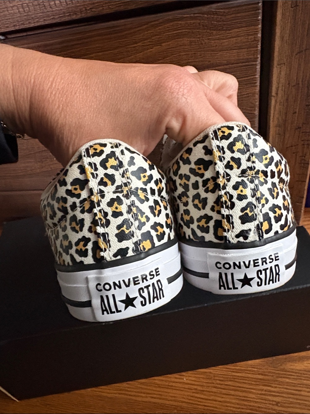 Converse Low Top Sneakers - Leopard Print Black White &Gold - Picture 5 of 7
